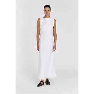 NWT DISSH Harmony in White Linen Cowl Neck Maxi Dress US 10 / AU 14